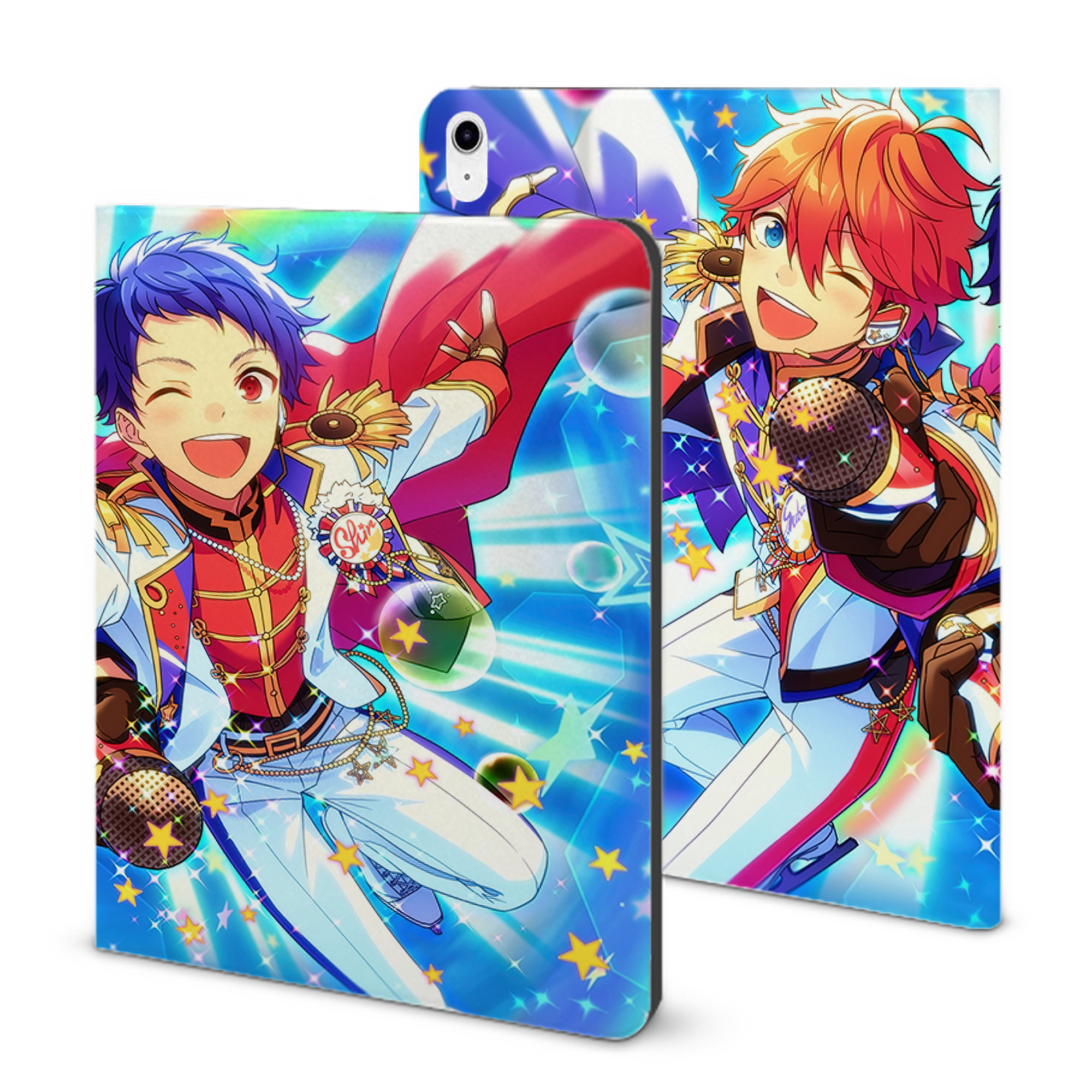 （画像用） あんさんぶるスターズ! Ensemble Stars IPad ケース ブック型 PUレザー TPU 耐衝撃 軽量 薄型 ペン収納なし 全面保護 IPad 各モデル対応